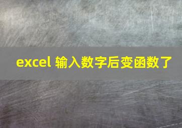 excel 输入数字后变函数了